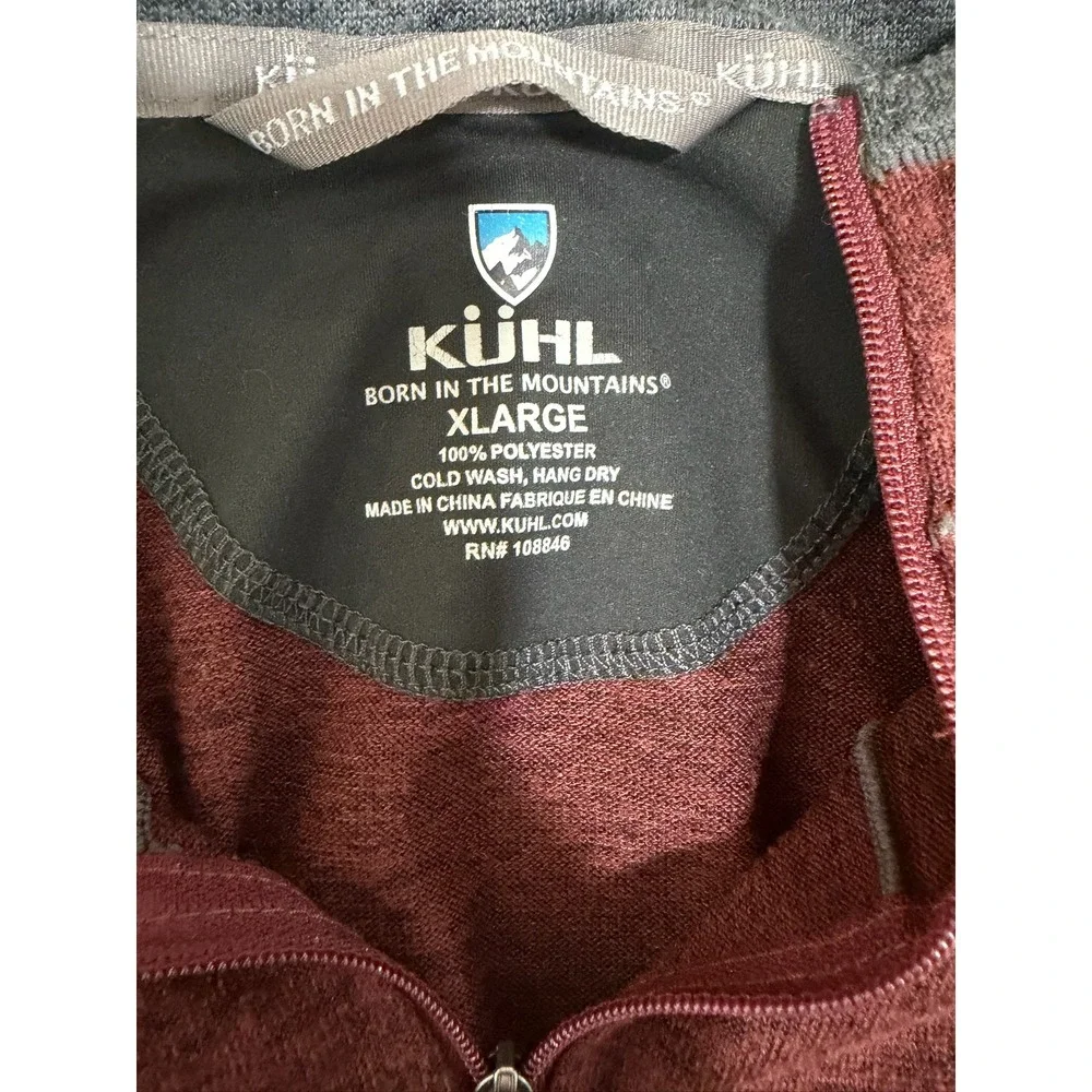 Kuhl Ryzer 1/4 Zip Pullover Mens XL Mahogany Fleece Sweater Performance Hiking
